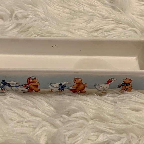 Vintage 1988 House of Lloyd TT-11 Christmas Bear and Goose Ceramic Cracker Tray - Picture 4 of 5